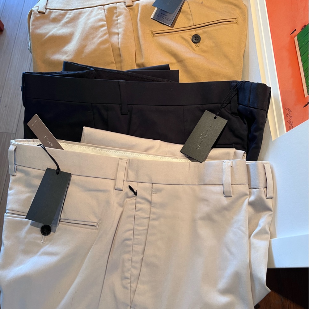 6 pairs J. Crew Tech Twill Pants